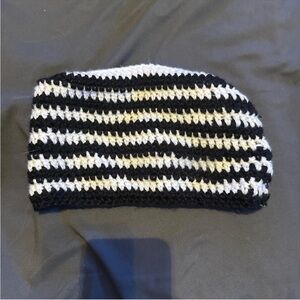 Black and white beanie